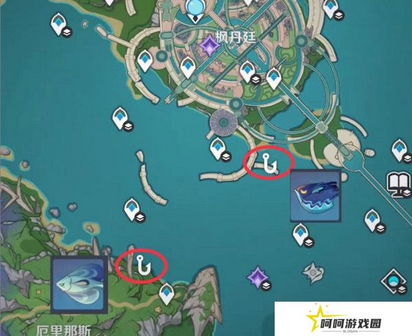 原神灰河渡手钓鱼地点分布图 灰河渡手精炼材料钓鱼点位攻略[多图]图片9