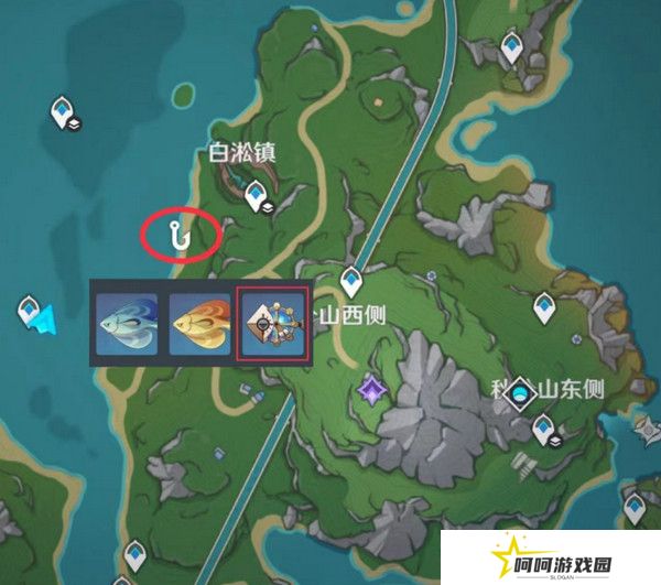 原神灰河渡手钓鱼地点分布图 灰河渡手精炼材料钓鱼点位攻略[多图]图片4