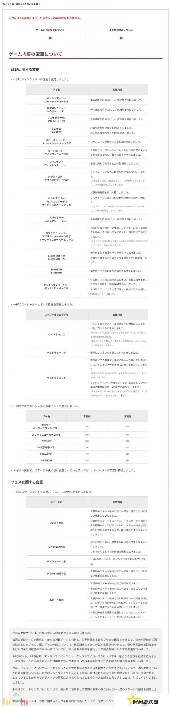 《斯普拉遁3》9.3.0版本更新3月13日发布